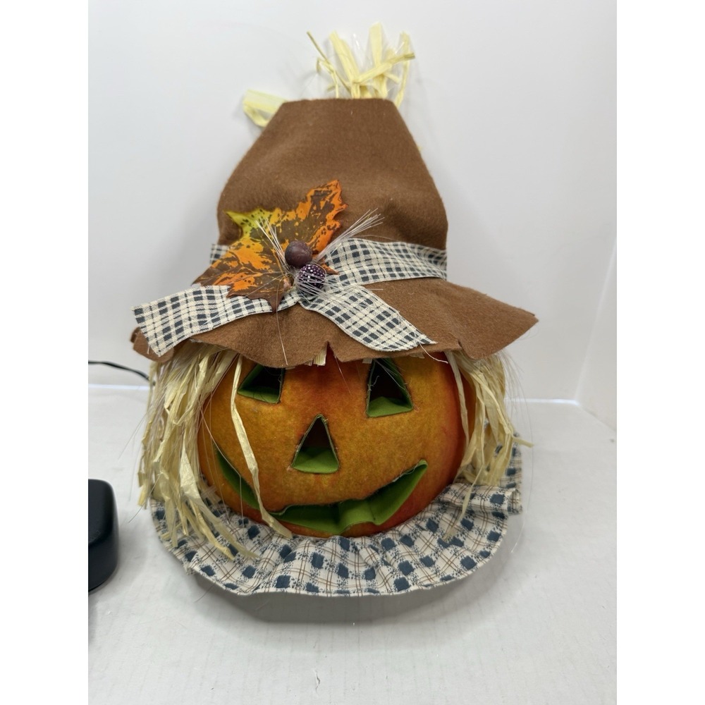 Vintage 90s Fiber Optic Jack O Lantern Pumpkin All Hallows Eve Fall Halloween - Picture 7 of 12